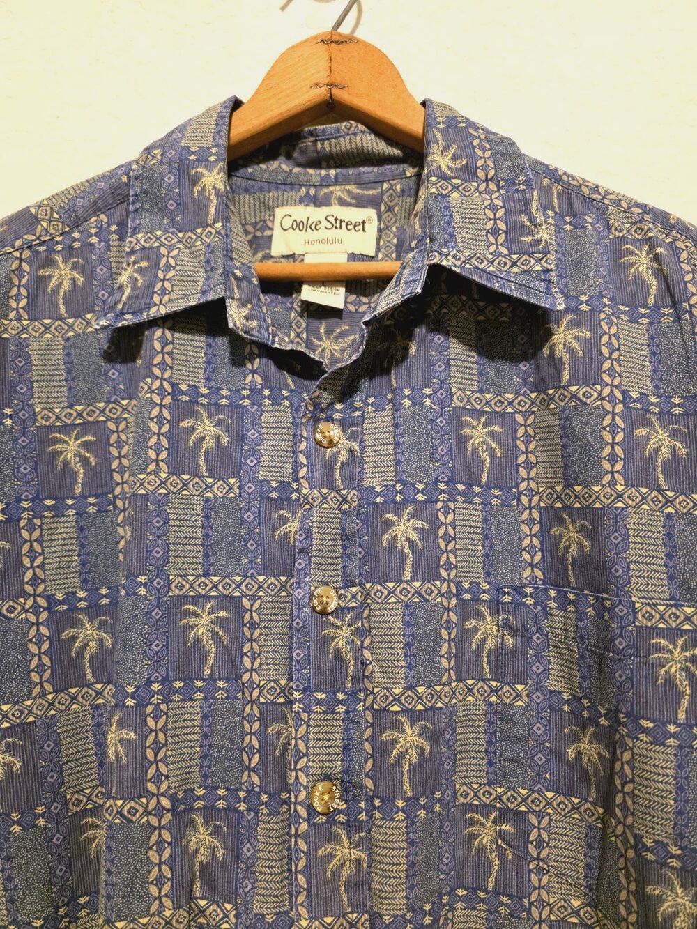 VTG Cooke Street Shirt Blue Beach Resort  Size Large
